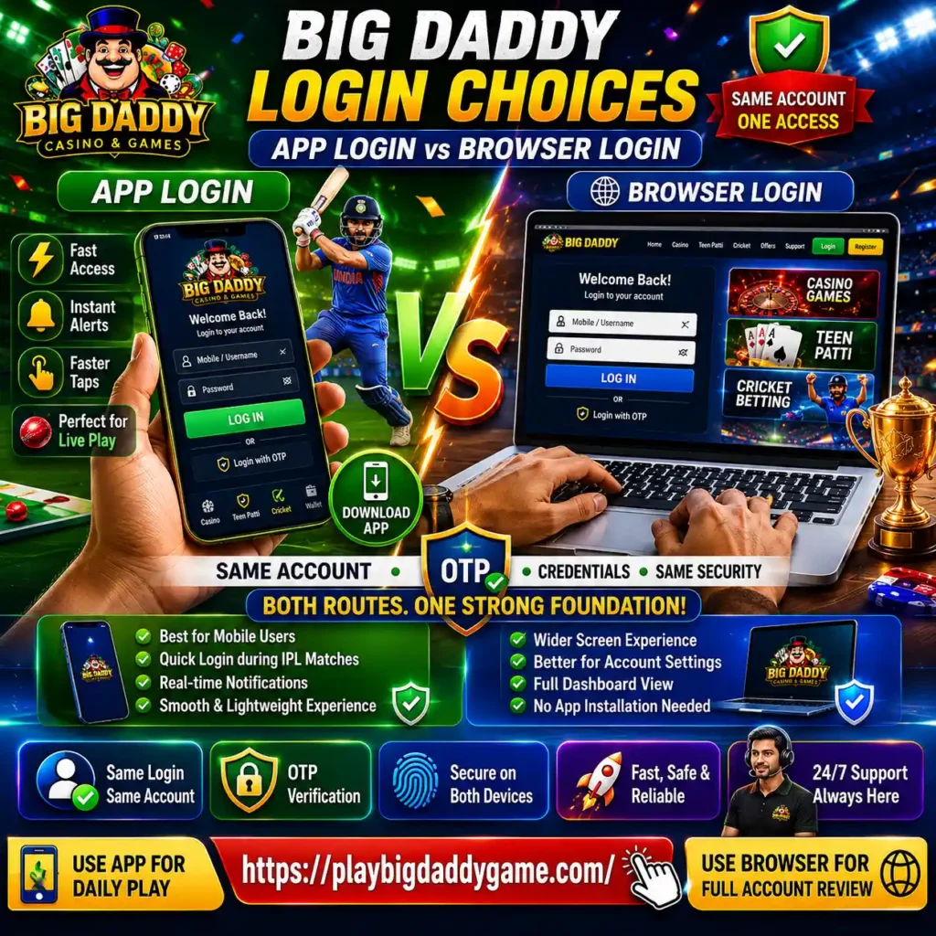 Big Daddy Game Login Download Versus Browser Login