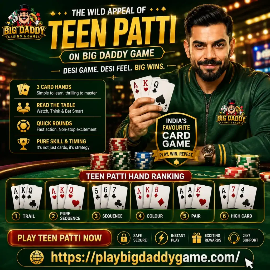 The Wild Appeal of Teen Patti on Big Daddy Game